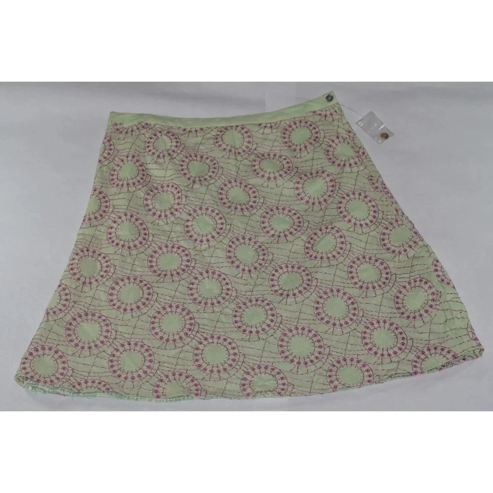 Edward Linen/Rayon A-Line Skirt Circles Size 12